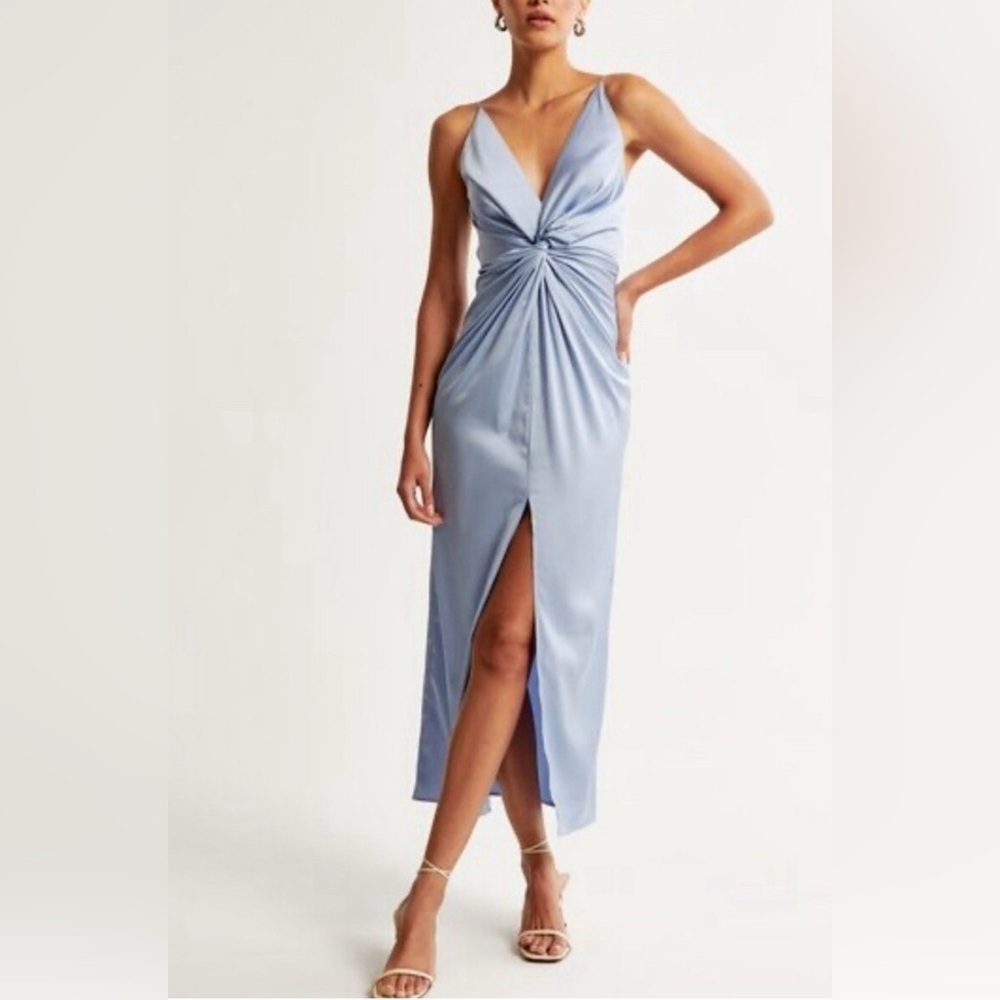 Abercrombie & Fitch Draped Twist-Front Maxi Dress Large